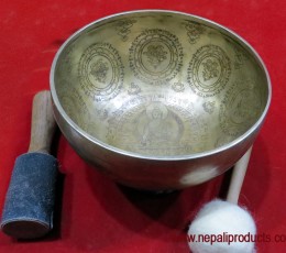 7 Metal Special Buddha Carving Singing Bowl